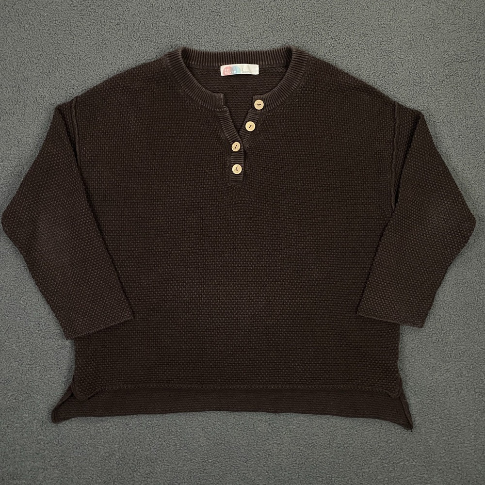 Free People FP Beach Sweater Womens Small Brown Knit Pullover Cover Up Pool